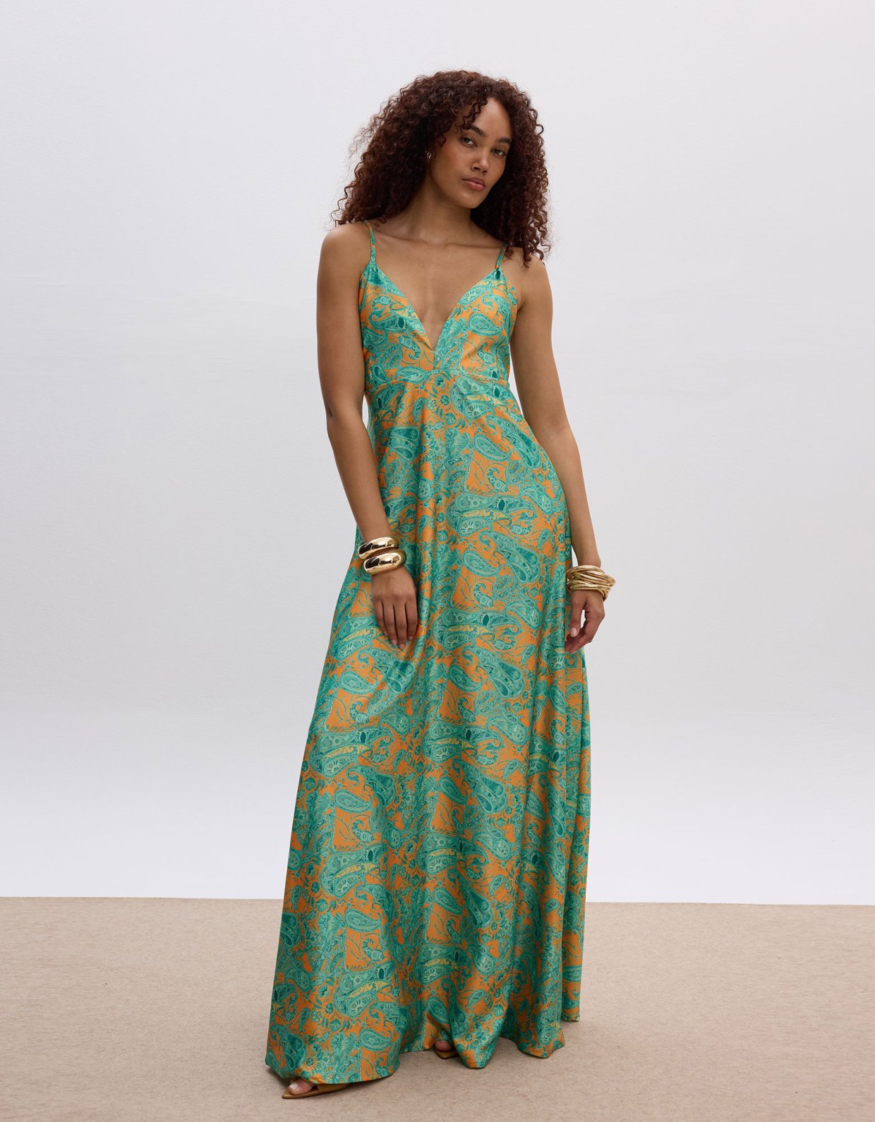Ciel Concept Gaia maxi backless satin dress
