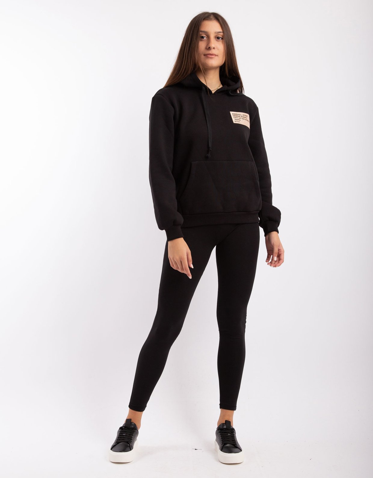 Kendall + Kylie Active hoody sweater classic black
