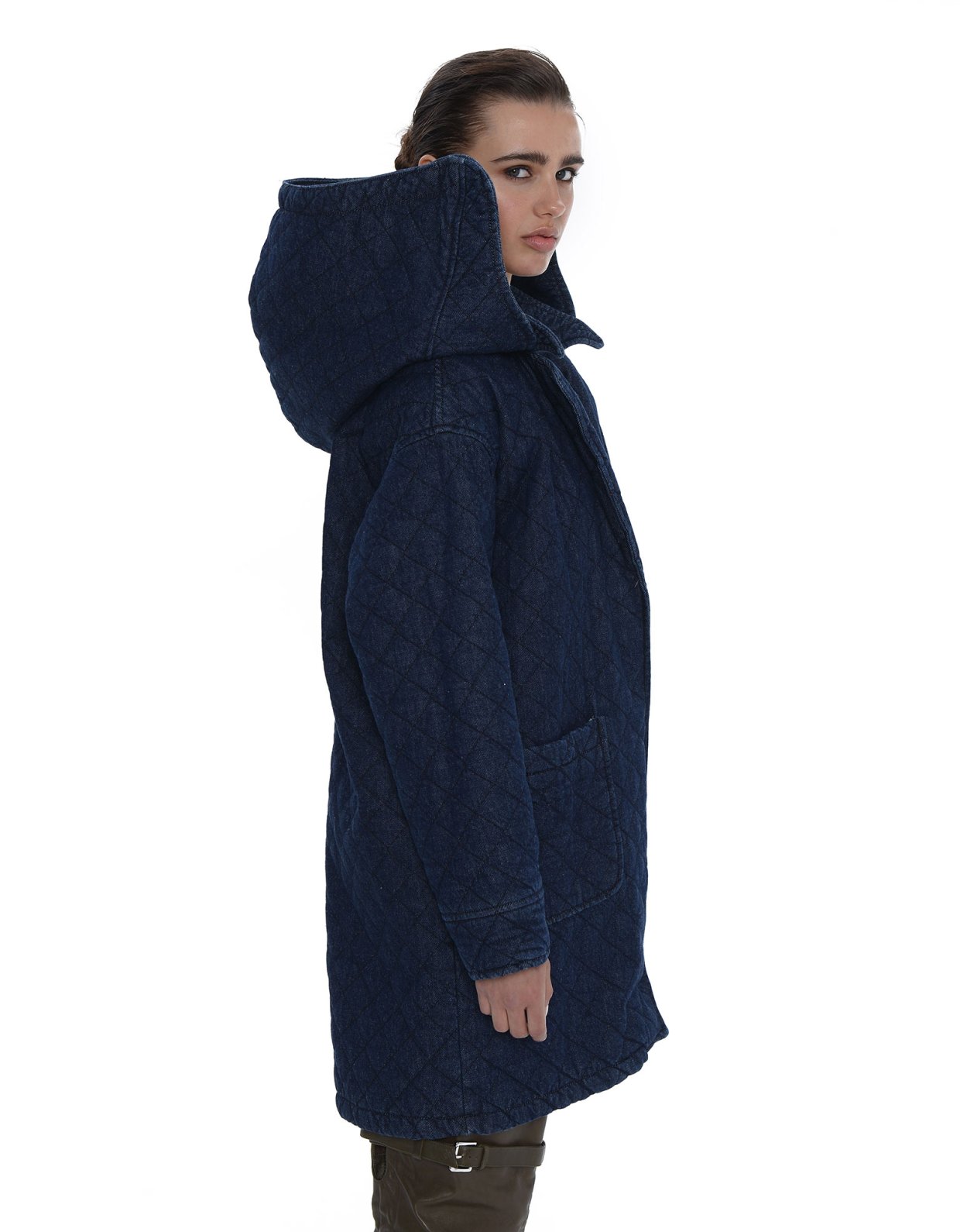 Sac Jeans Gloria padded denim coat ocean blue