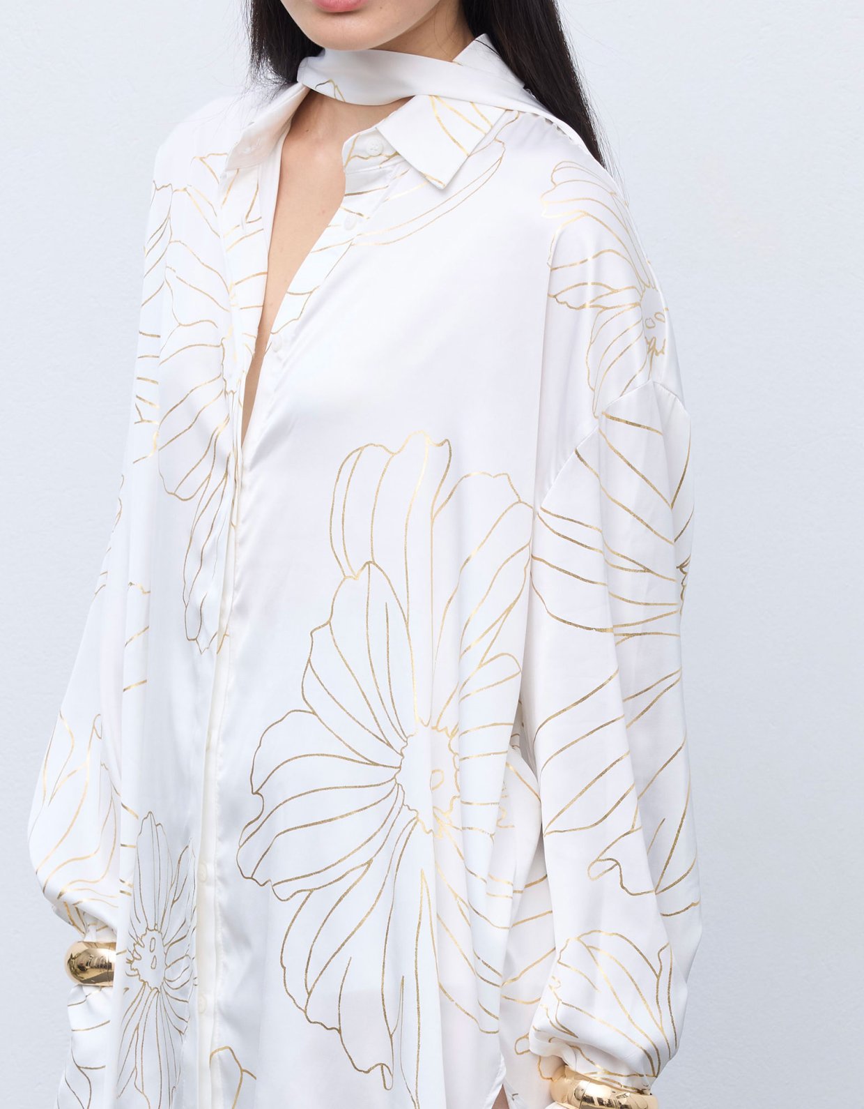 Ciel Concept Gold lines shirt white