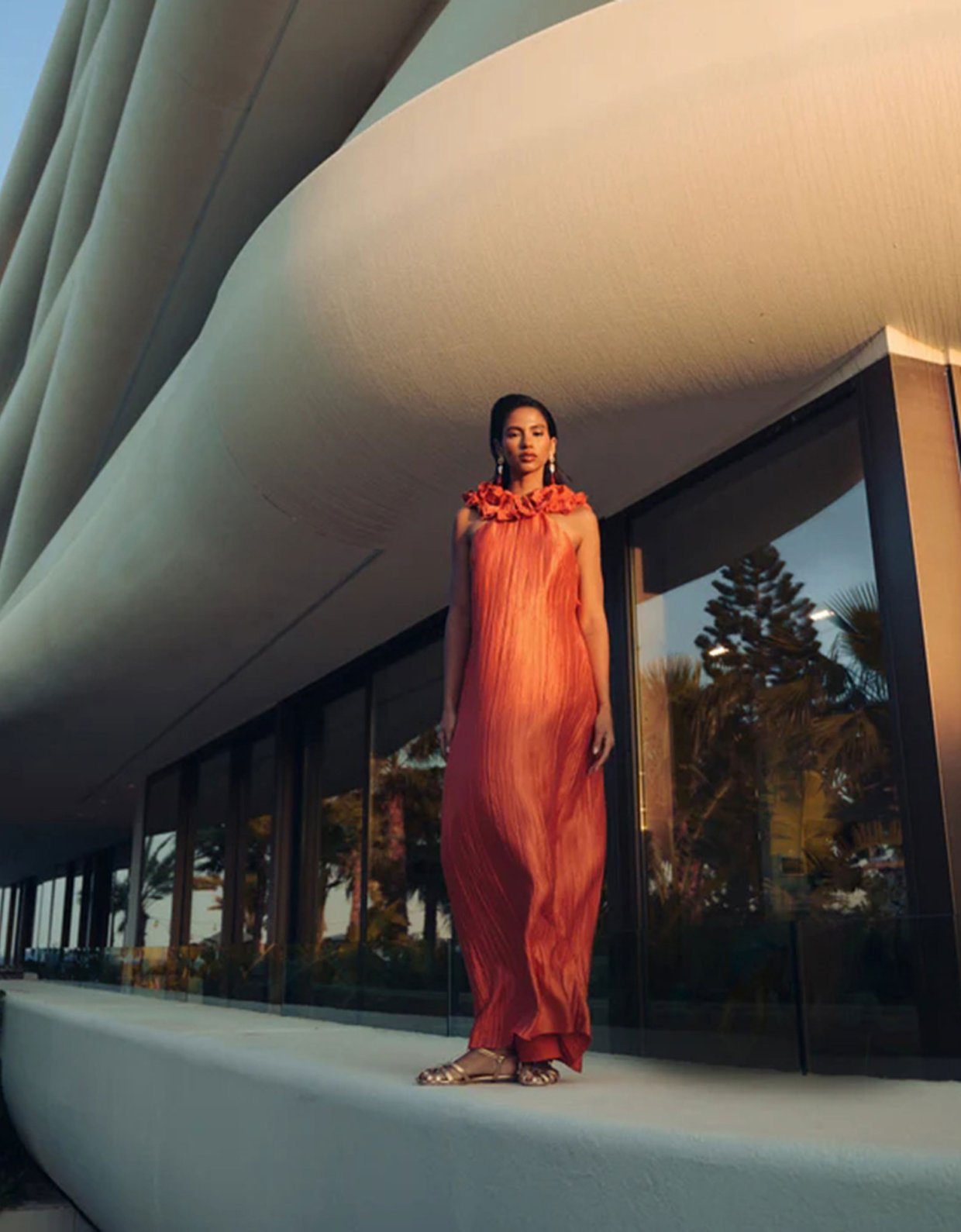 Eveleya Golden hour maxi shimmering dress