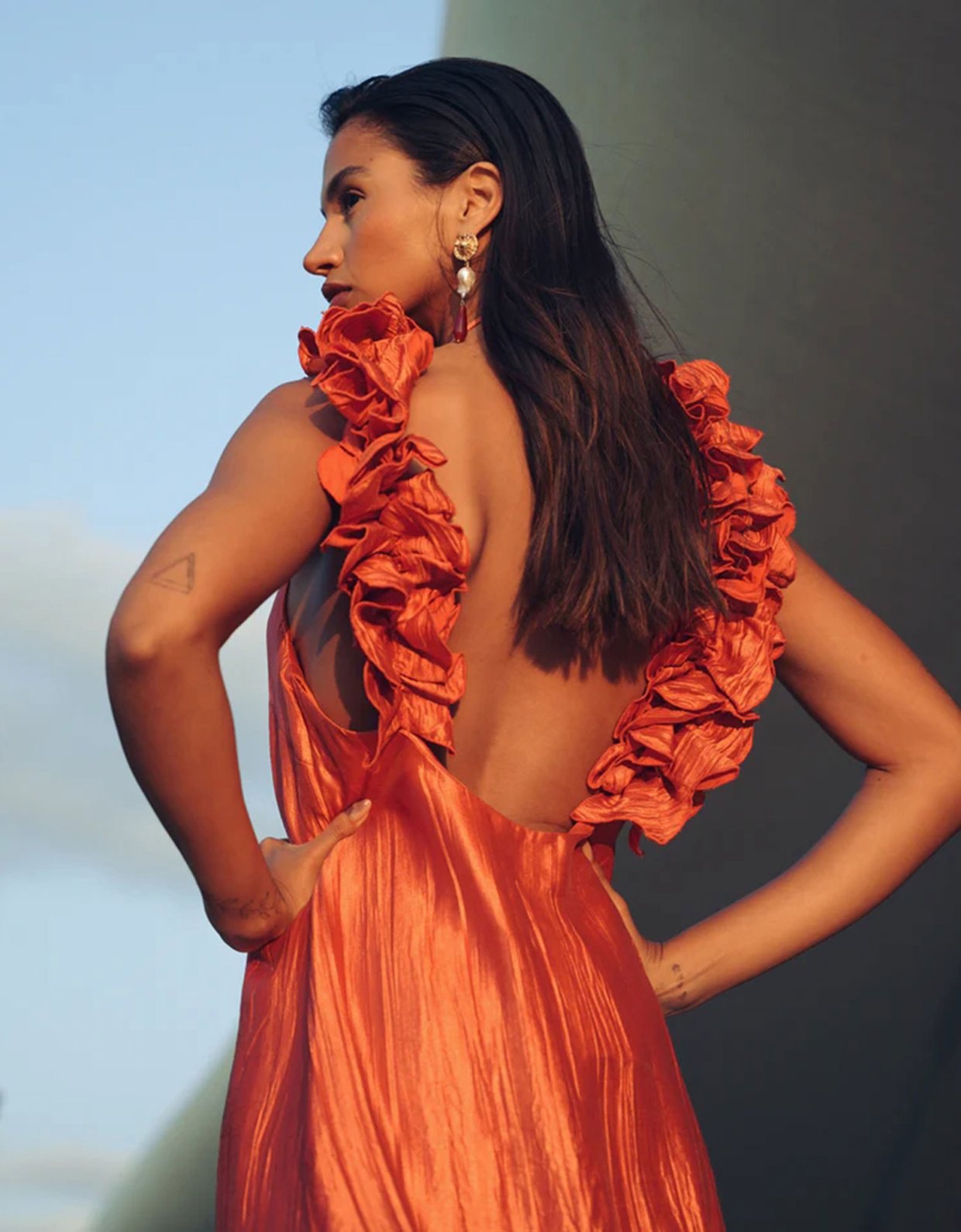Eveleya Golden hour maxi shimmering dress