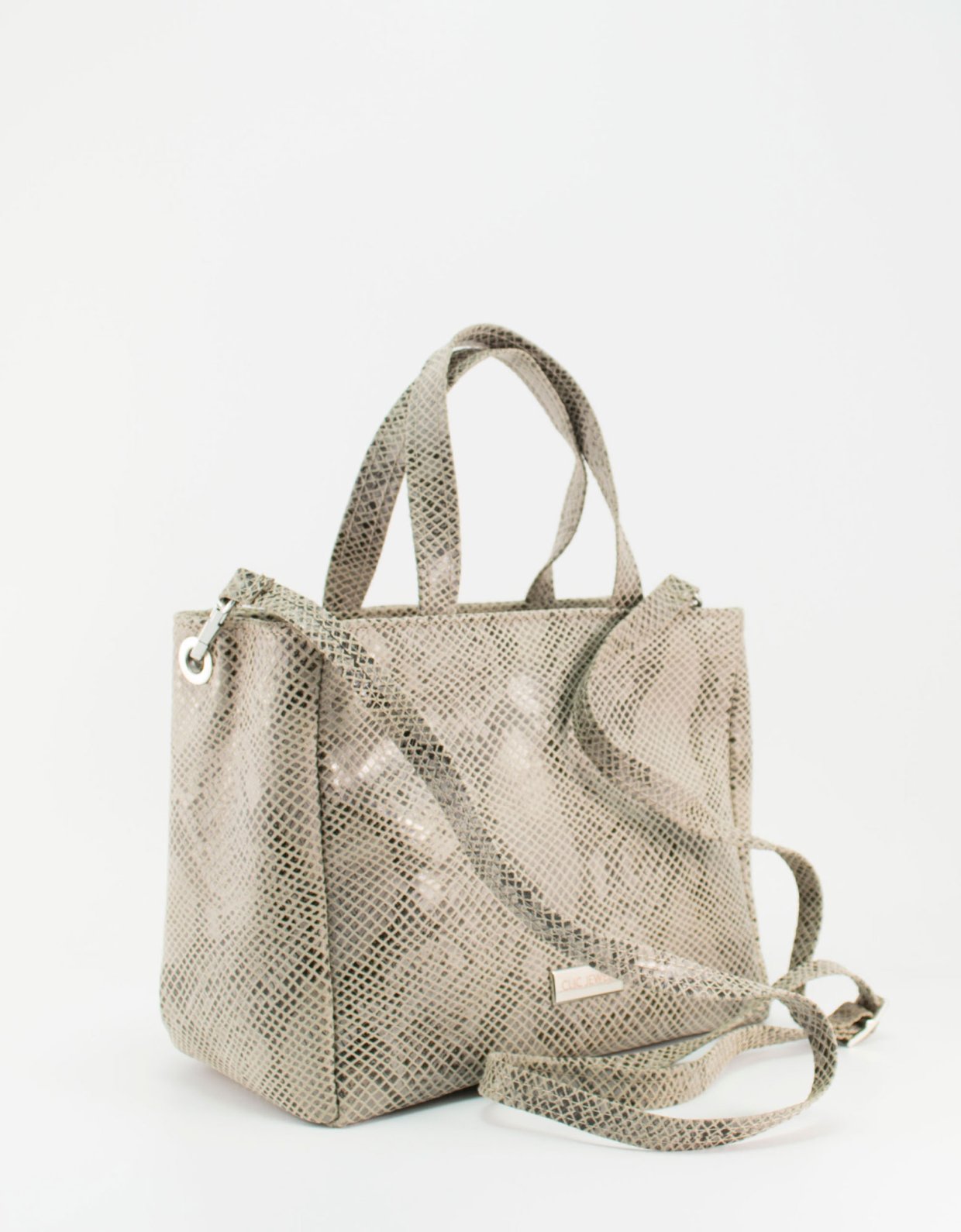 Clic Jewels Grace mini tote bag beige python