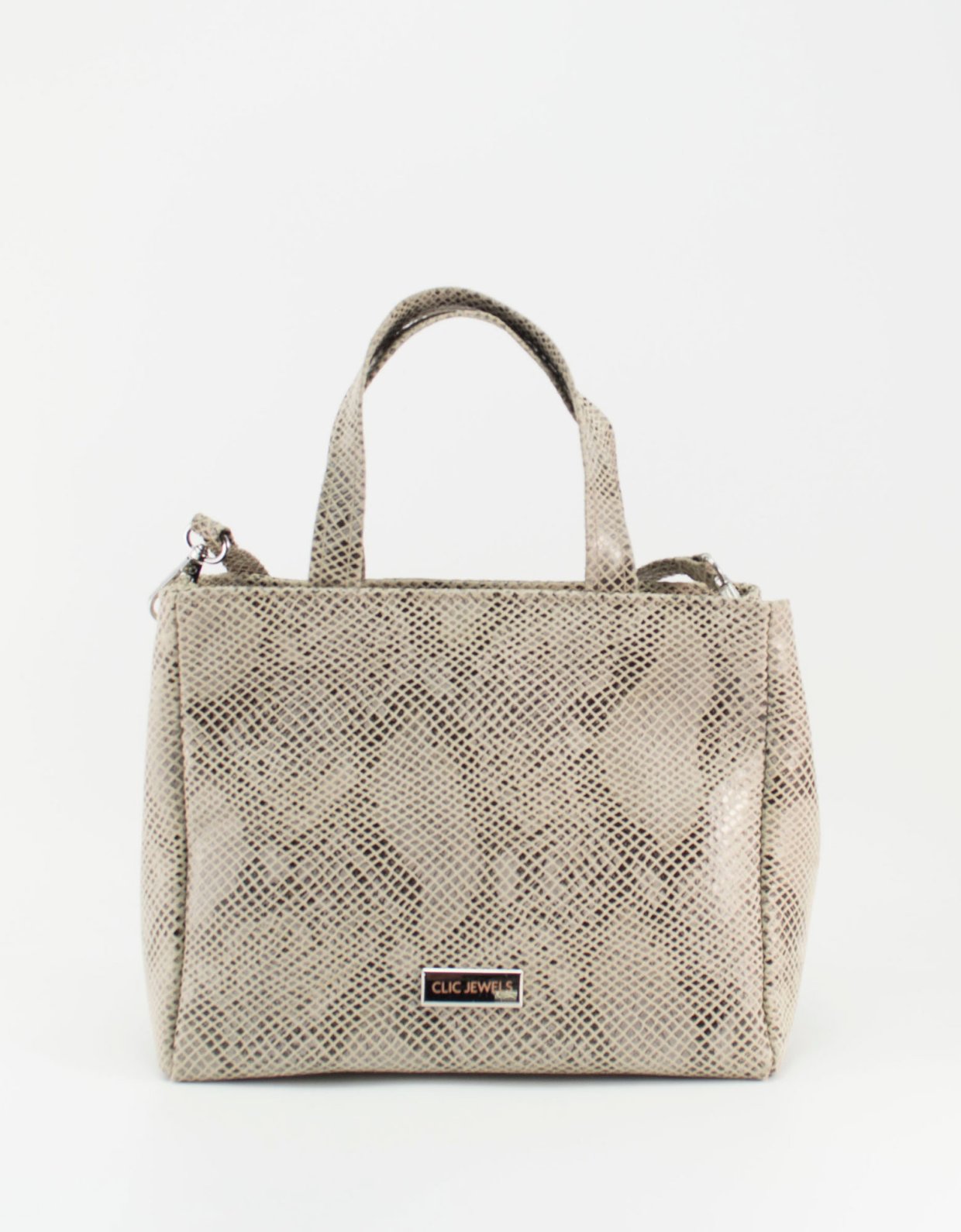 Clic Jewels Grace mini tote bag beige python