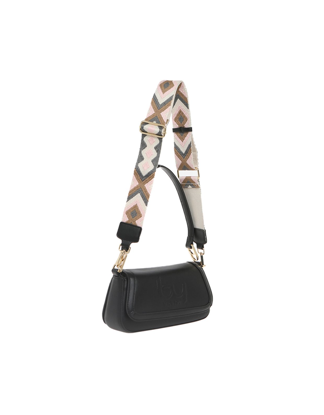 By Byblos Granati shoulder flap bag black