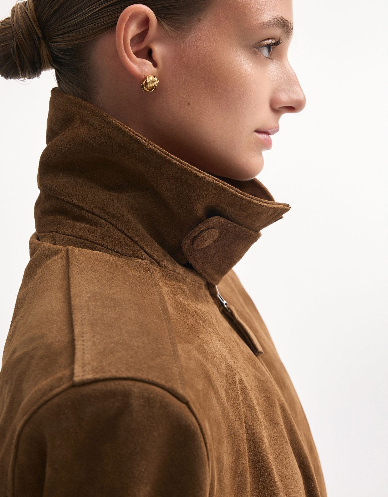 Nadia Rapti Guardian leather suede jacket brown