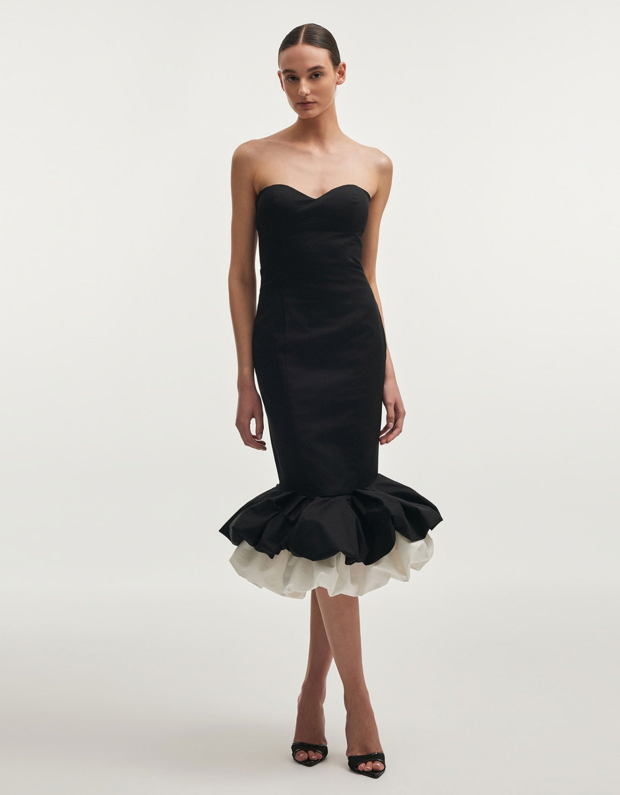 Nadia Rapti Hibiscus cocktail dress black/white
