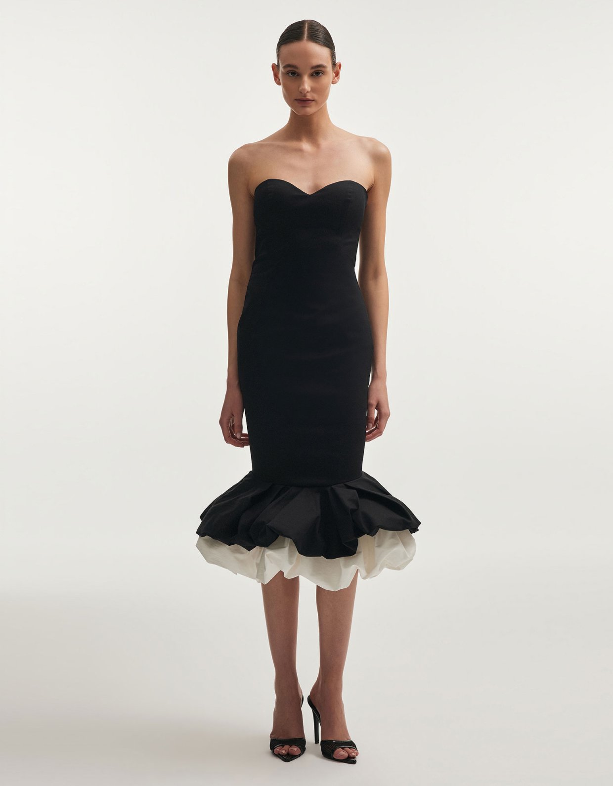 Nadia Rapti Hibiscus cocktail dress black/white