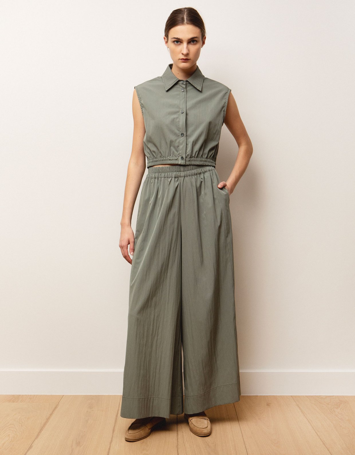 Milla High waist pants khaki