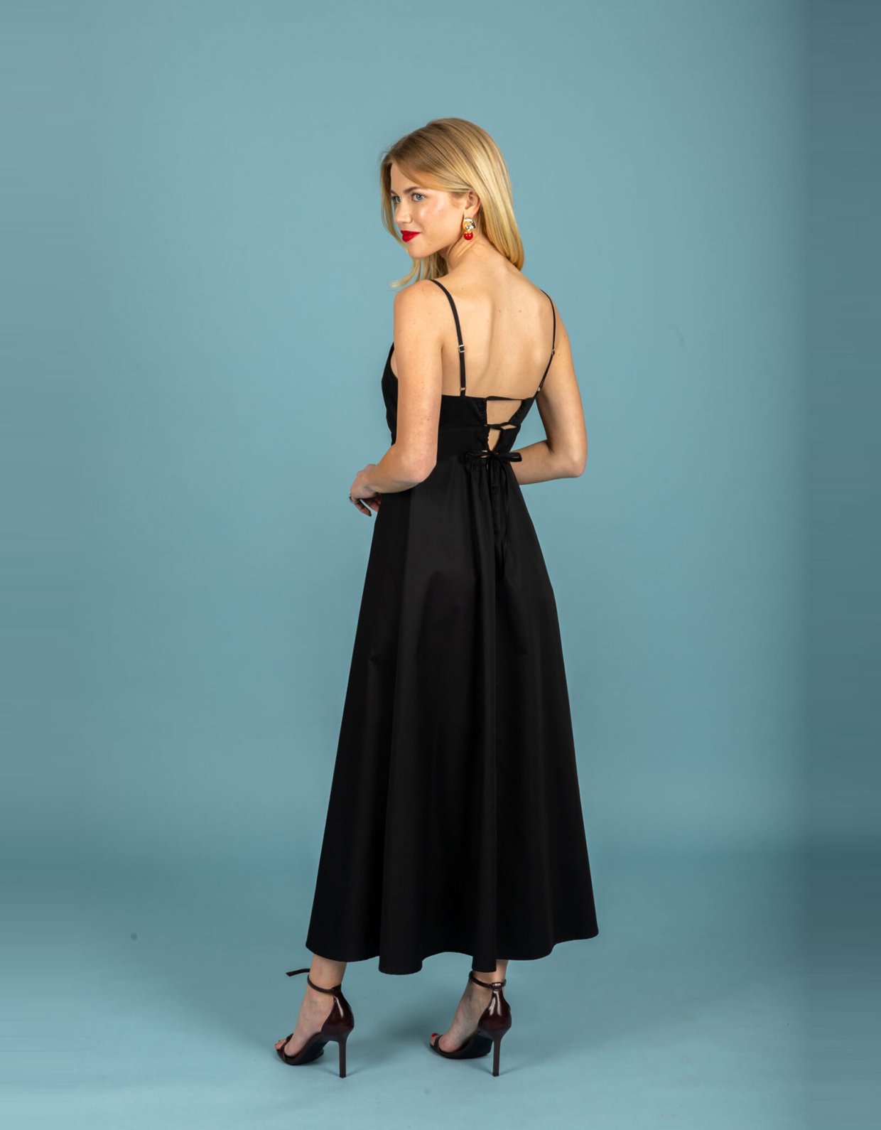 Chaton Hugo poplin dress jet black