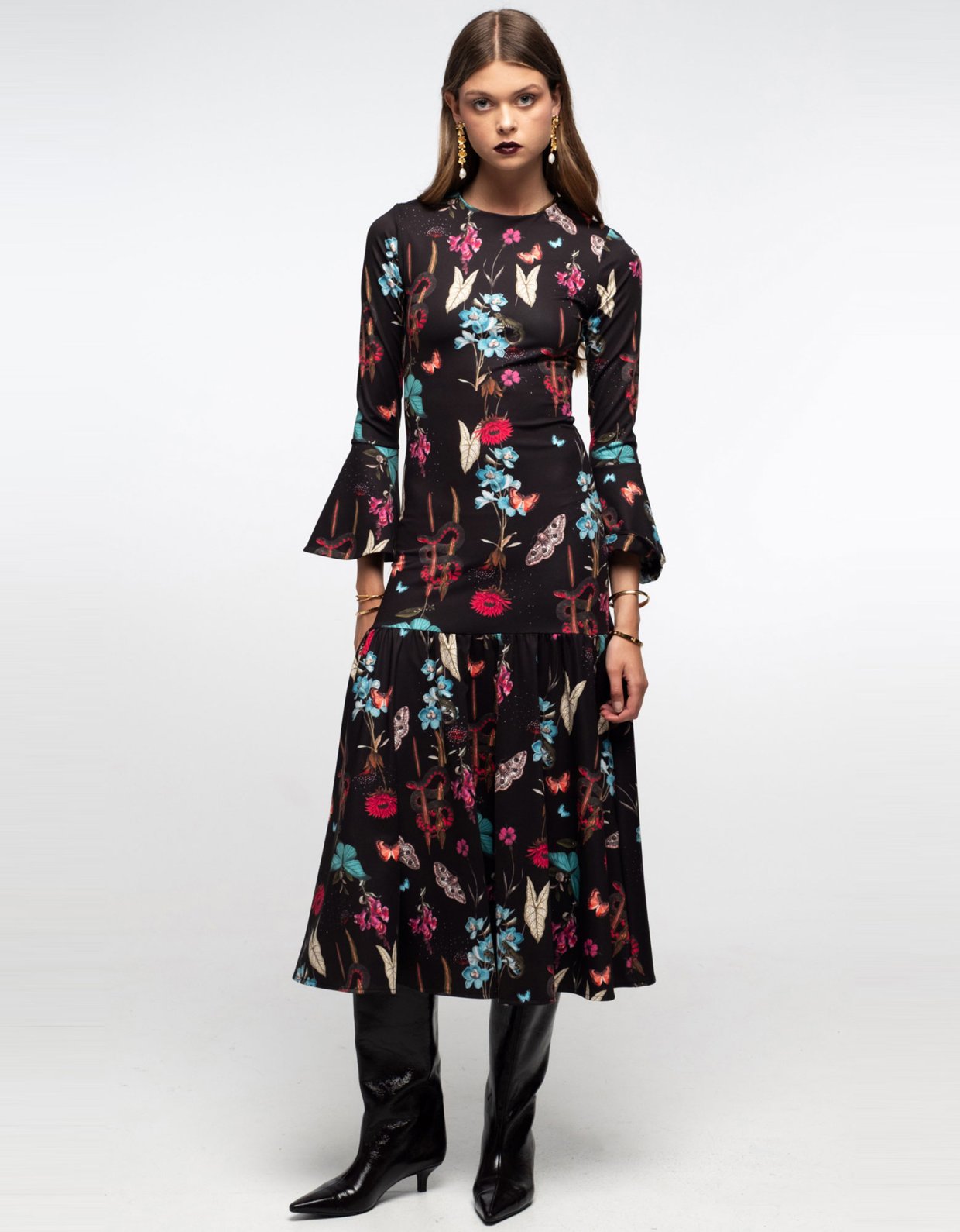 Peace and Chaos Hydrangea long dress