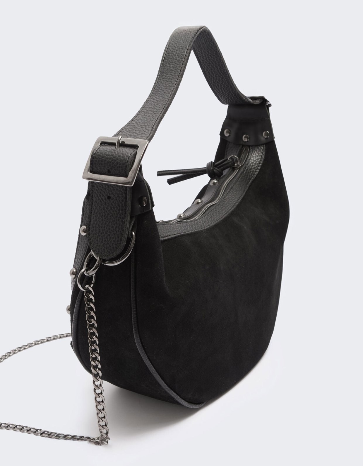 Elena Athanasiou Hype vegan baguette suede black