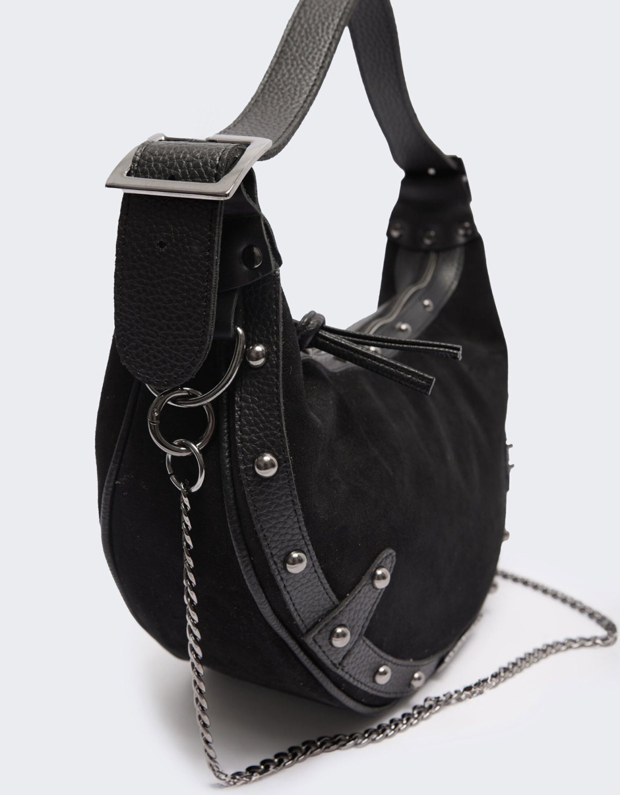 Elena Athanasiou Hype vegan baguette suede black