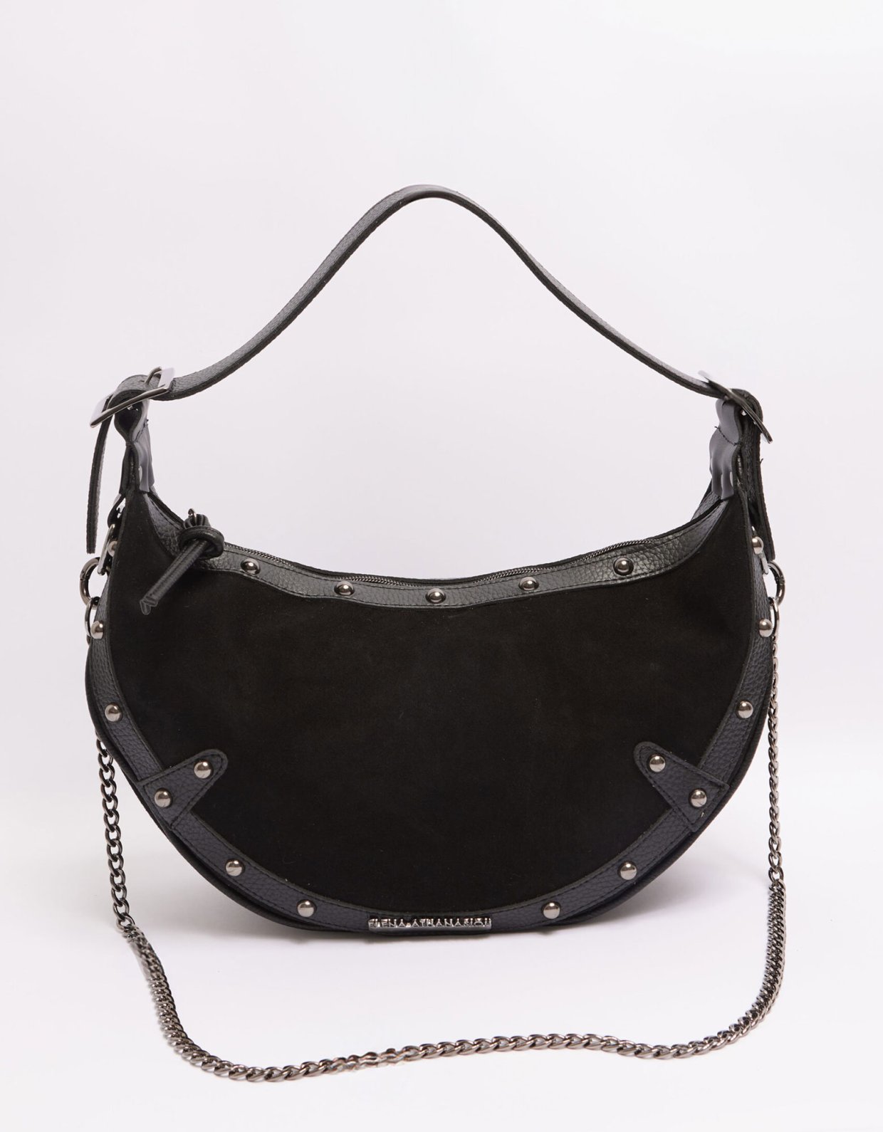 Elena Athanasiou Hype vegan baguette suede black
