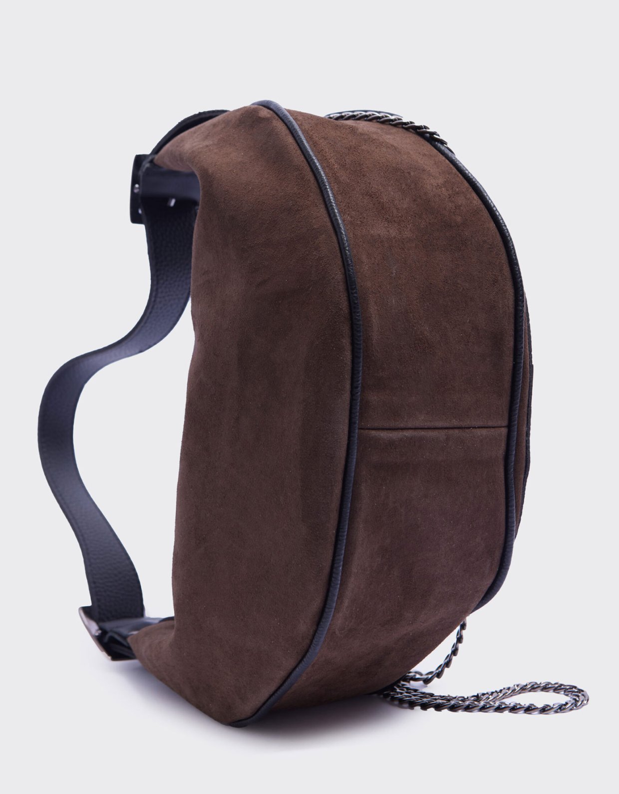 Elena Athanasiou Hype vegan baguette suede brown