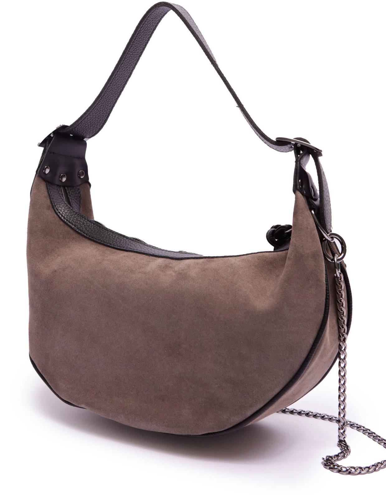 Elena Athanasiou Hype vegan baguette suede cacao