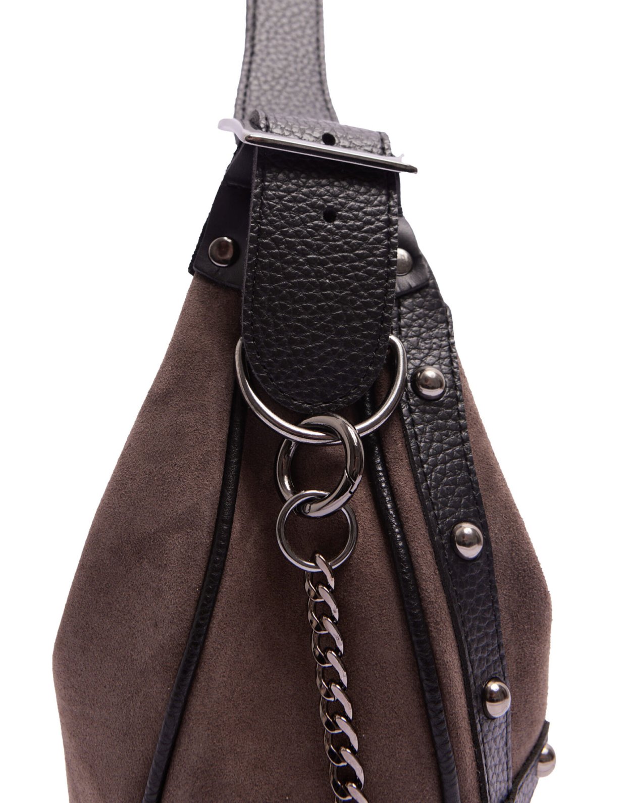 Elena Athanasiou Hype vegan baguette suede cacao