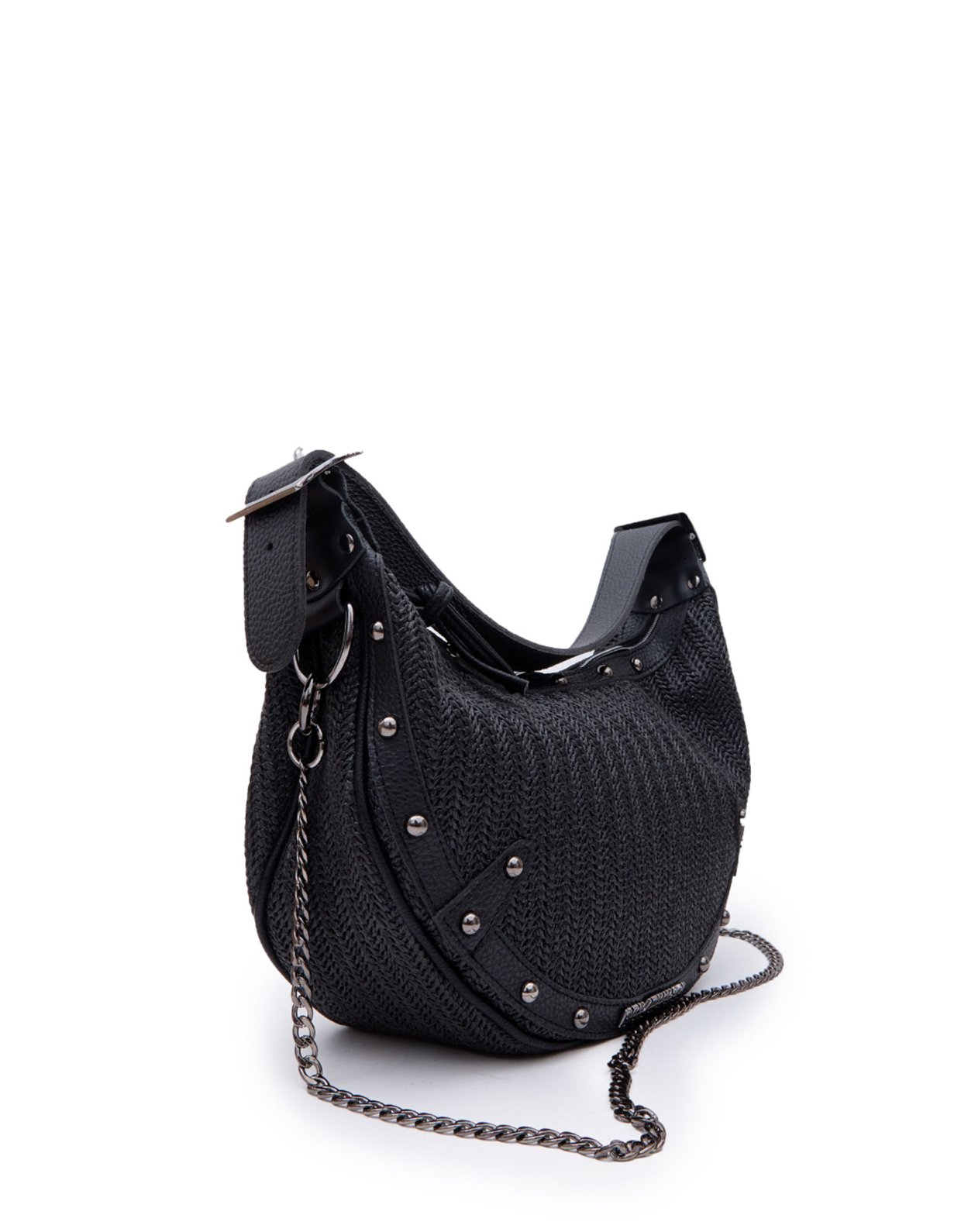 Elena Athanasiou Hype vegan baguette straw black