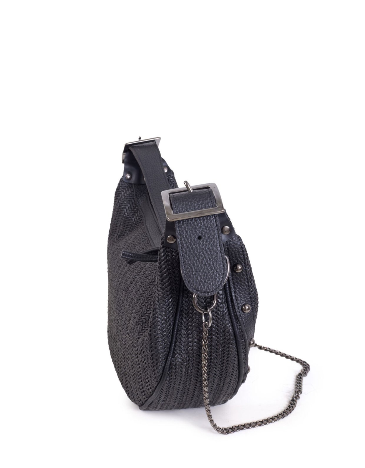 Elena Athanasiou Hype vegan baguette straw black