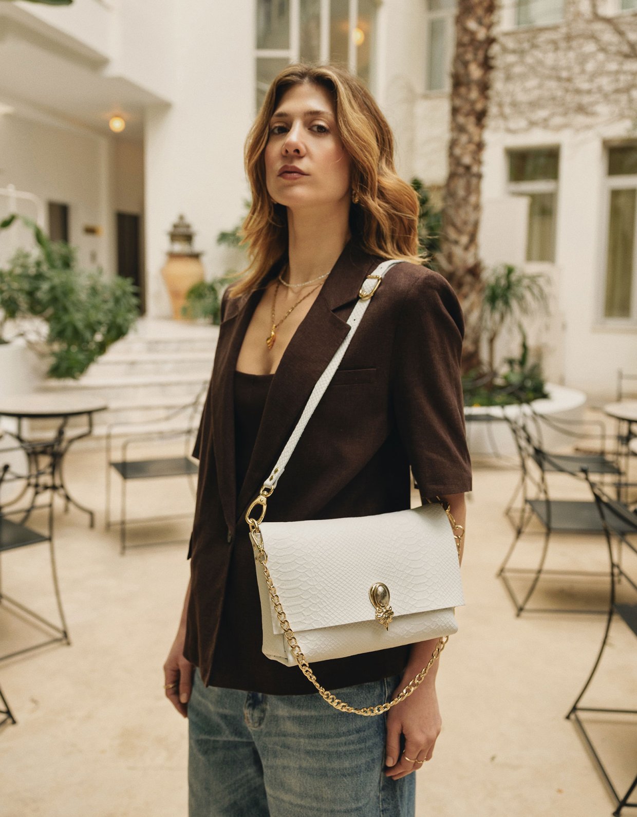 Individual Art Leather I turn to you bag off white-gold