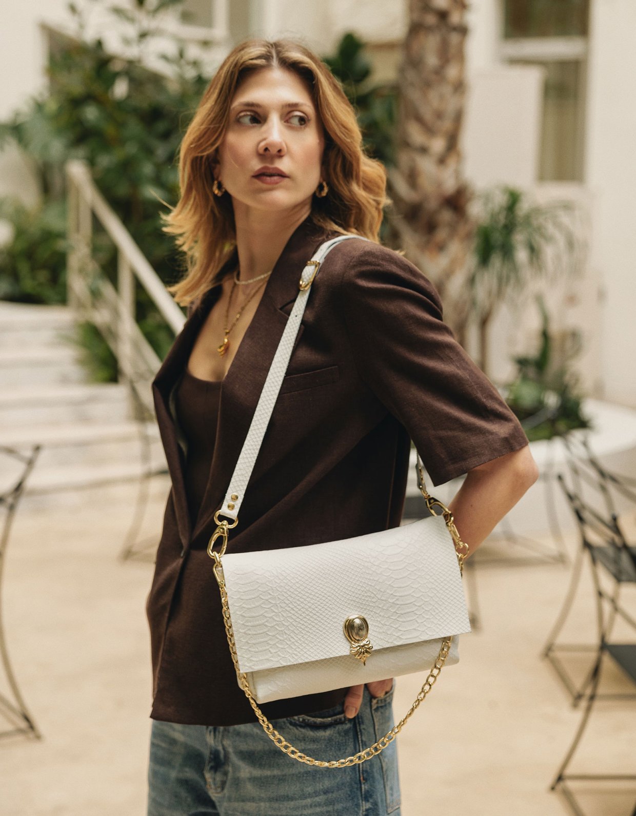 Individual Art Leather I turn to you bag off white-gold