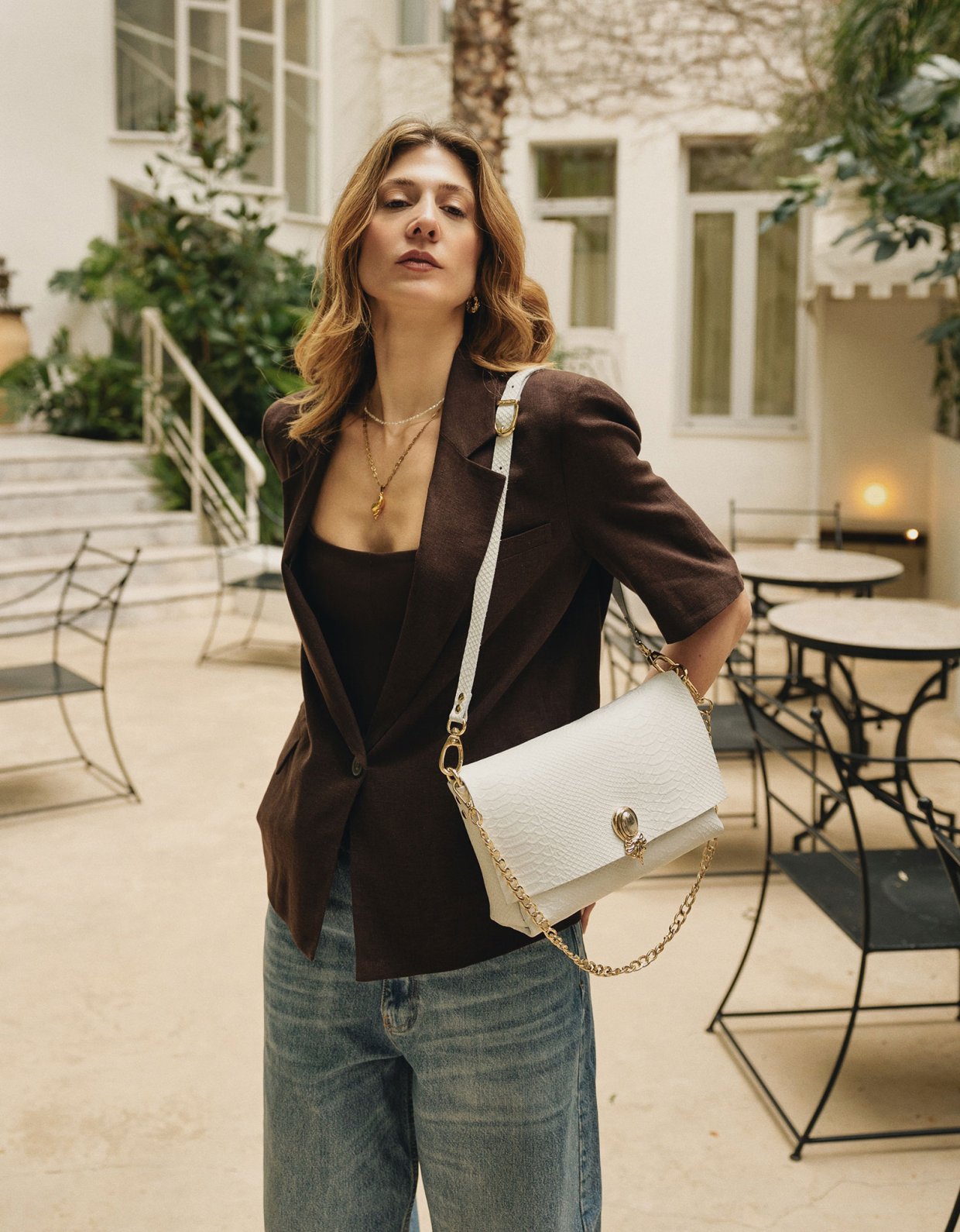 Individual Art Leather I turn to you bag off white-gold