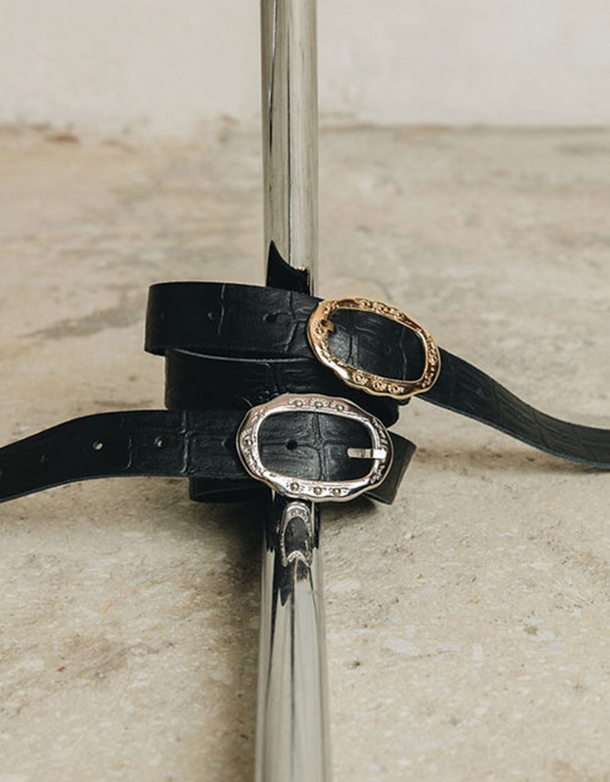 Individual Art Leather If I can dream leather belt black gold