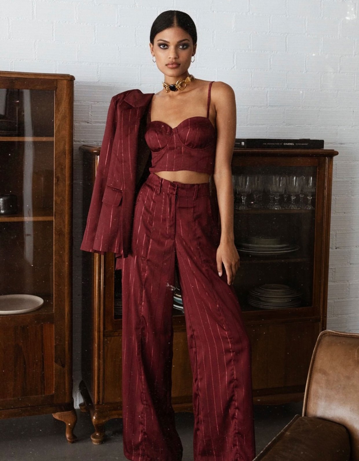 Abstracto Chloe pants wine red