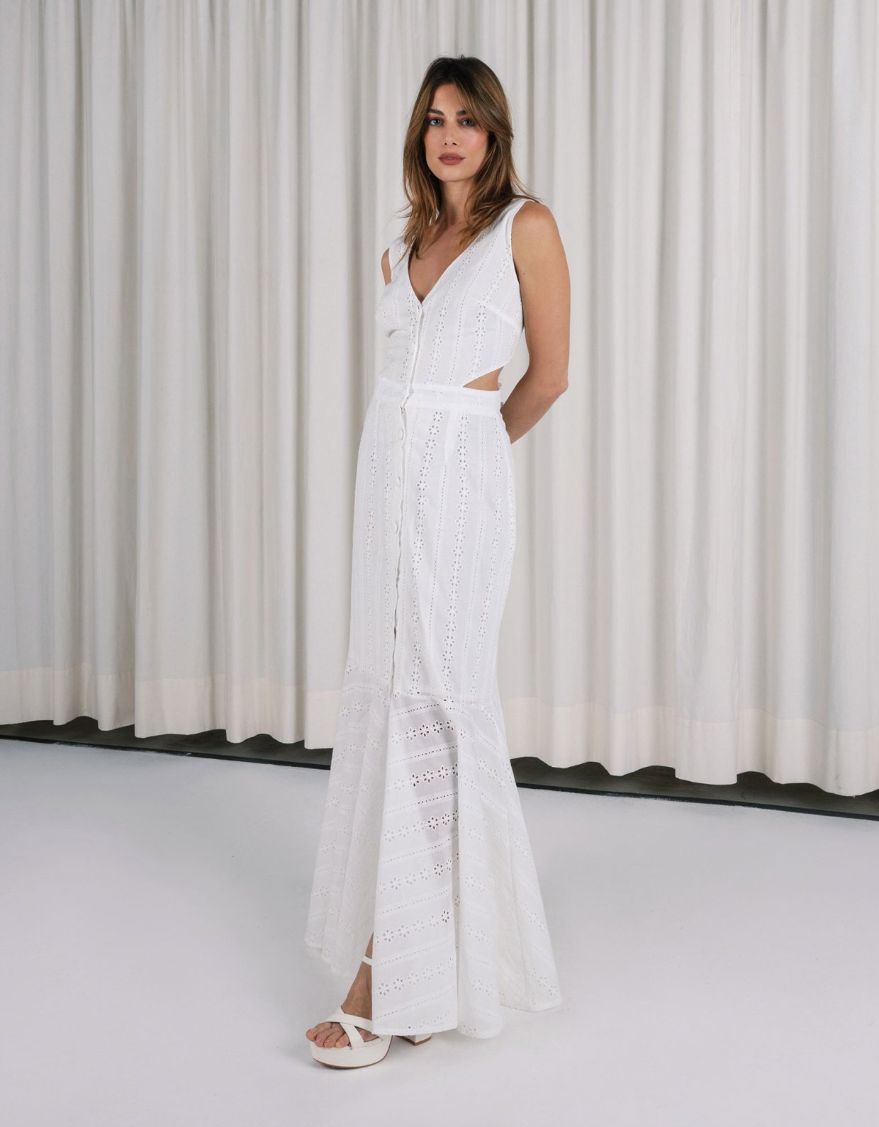 Abstracto Opaline button dress