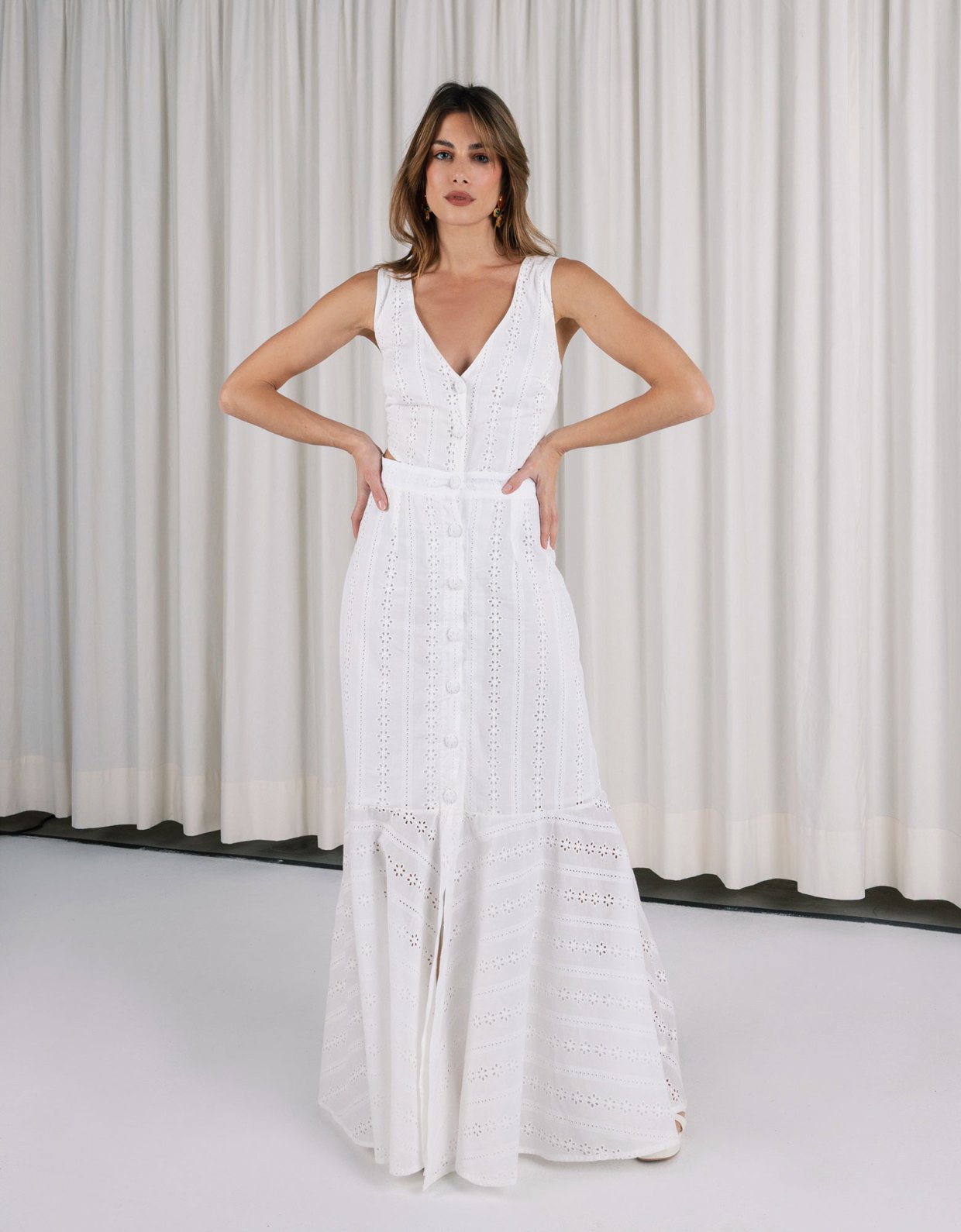 Abstracto Opaline button dress
