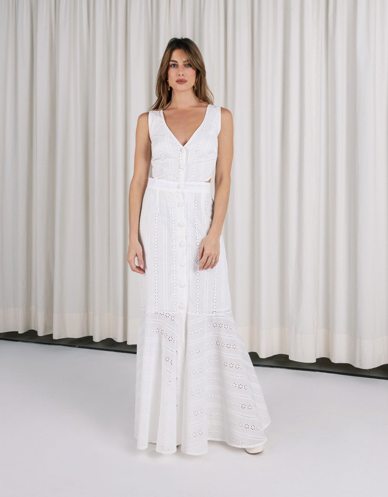 Abstracto Opaline button dress