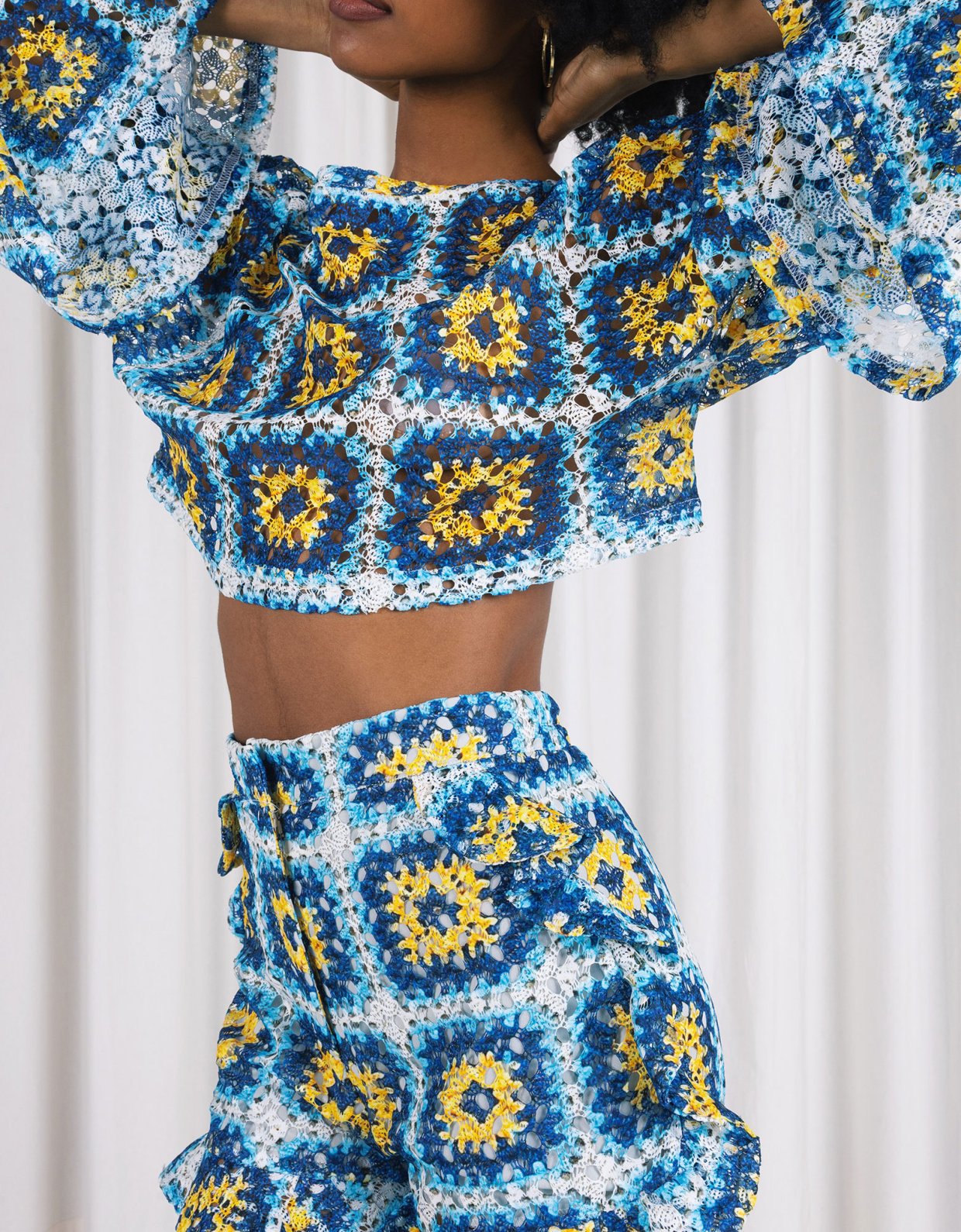 Abstracto Aqua knitted top