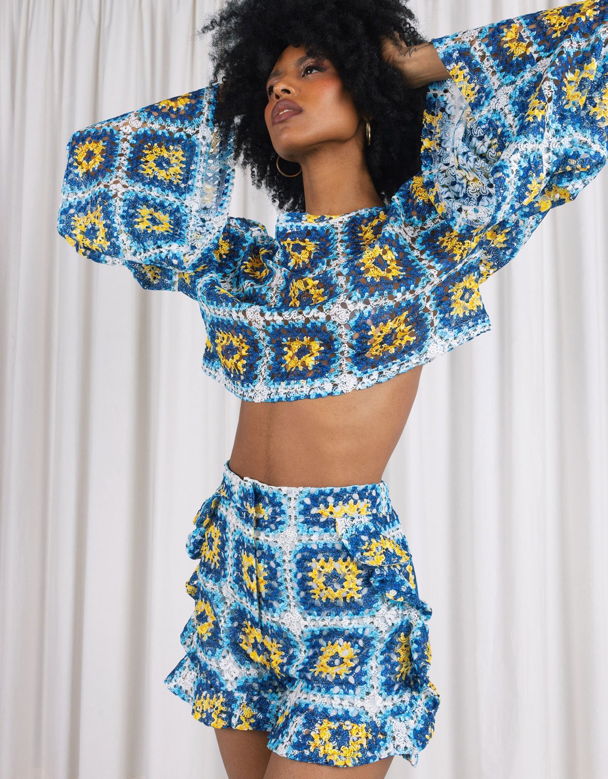 Abstracto Aqua knitted top
