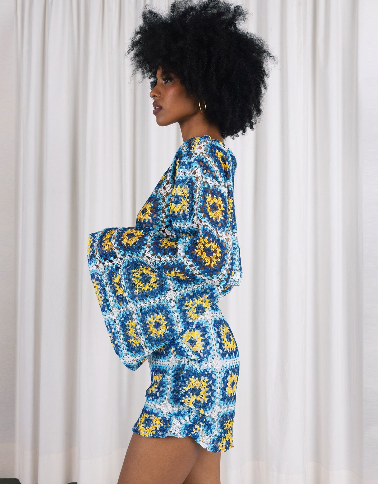 Abstracto Aqua knitted top