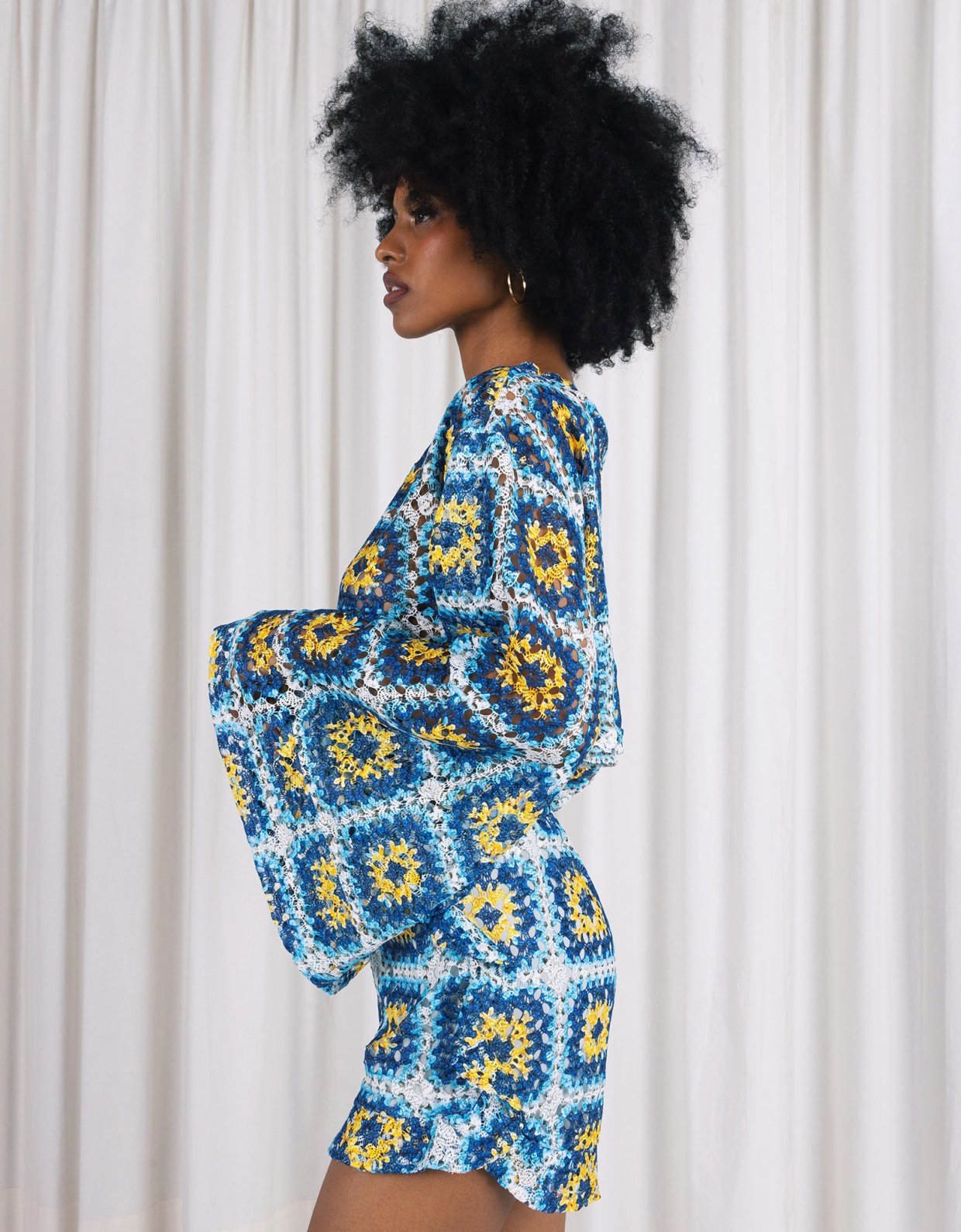 Abstracto Aqua knitted top