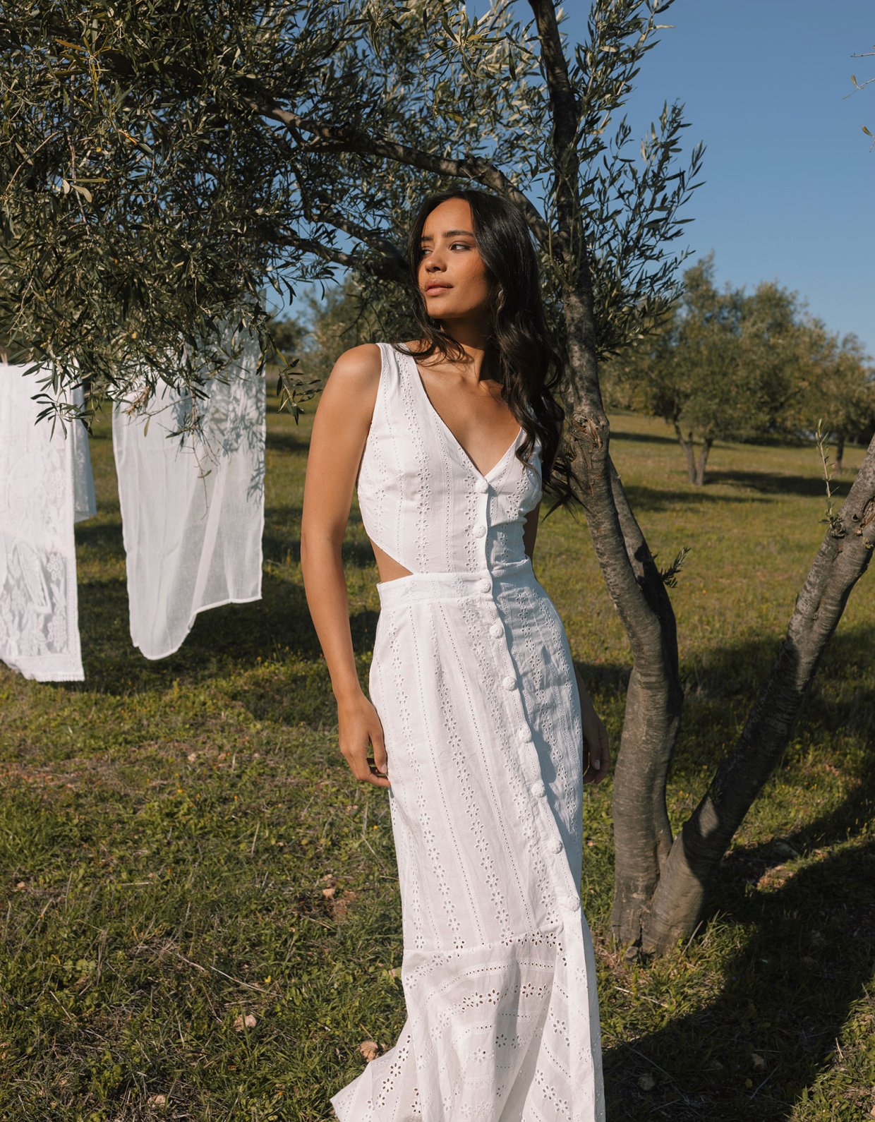 Abstracto Opaline button dress