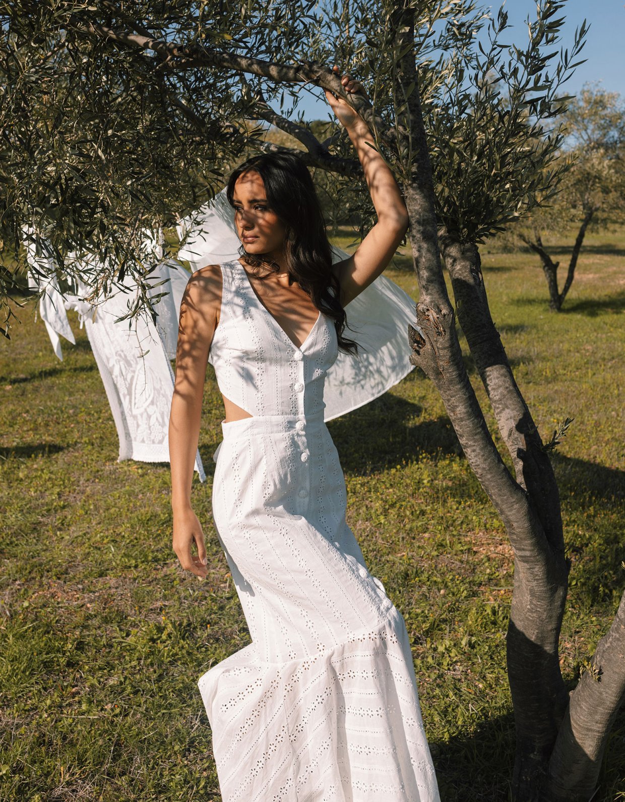 Abstracto Opaline button dress
