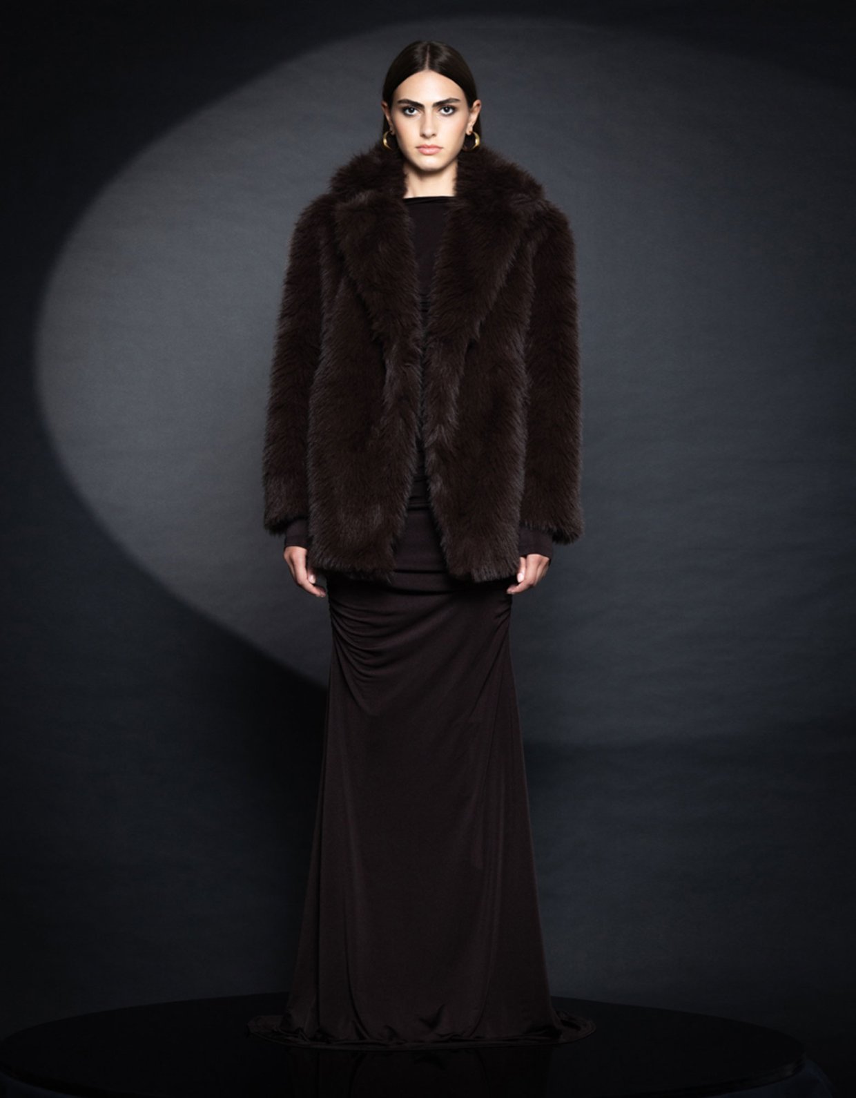Foreveryoung Iman faux fur coat brown