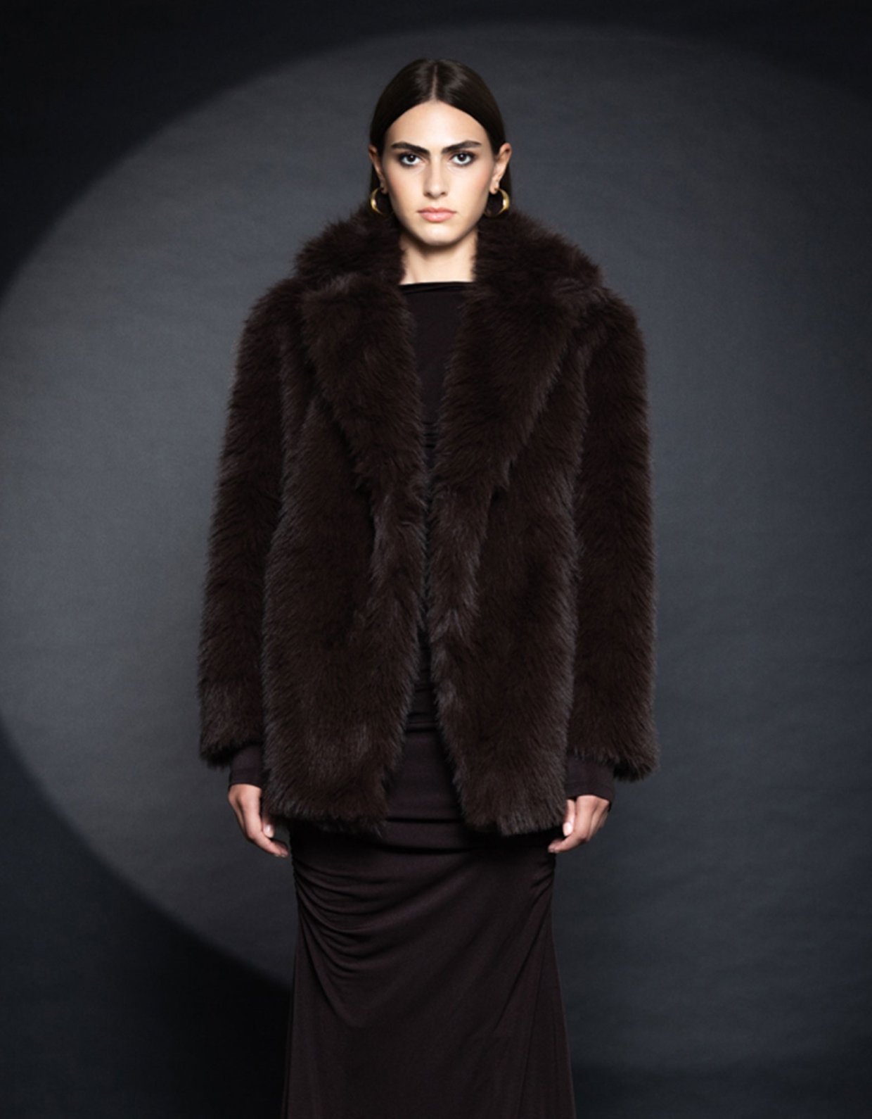 Foreveryoung Iman faux fur coat brown