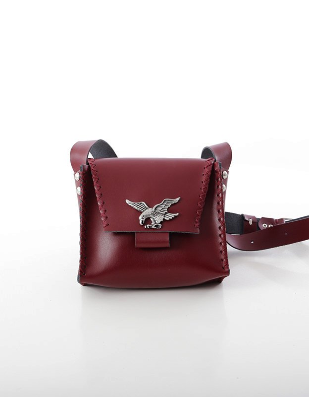 Individual Art Leather Birds set free burgundy bag