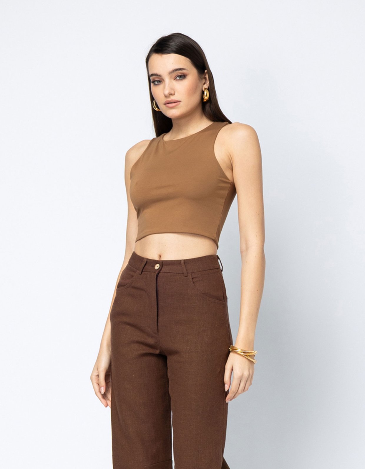 Foreveryoung Isabel crop top brown