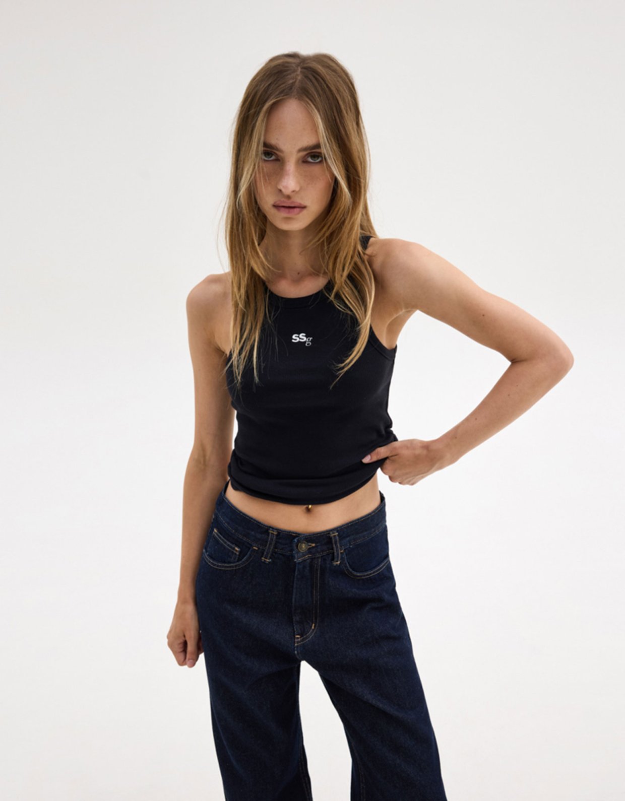 Sunset go Jane SSG tank top black