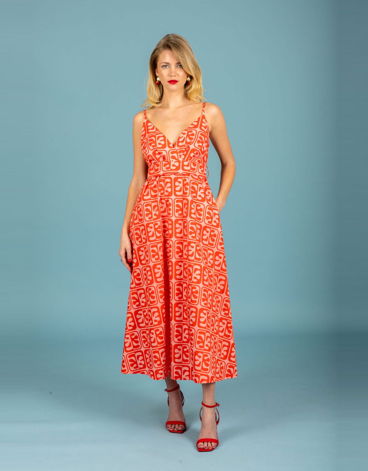Chaton Javier poplin dress pink