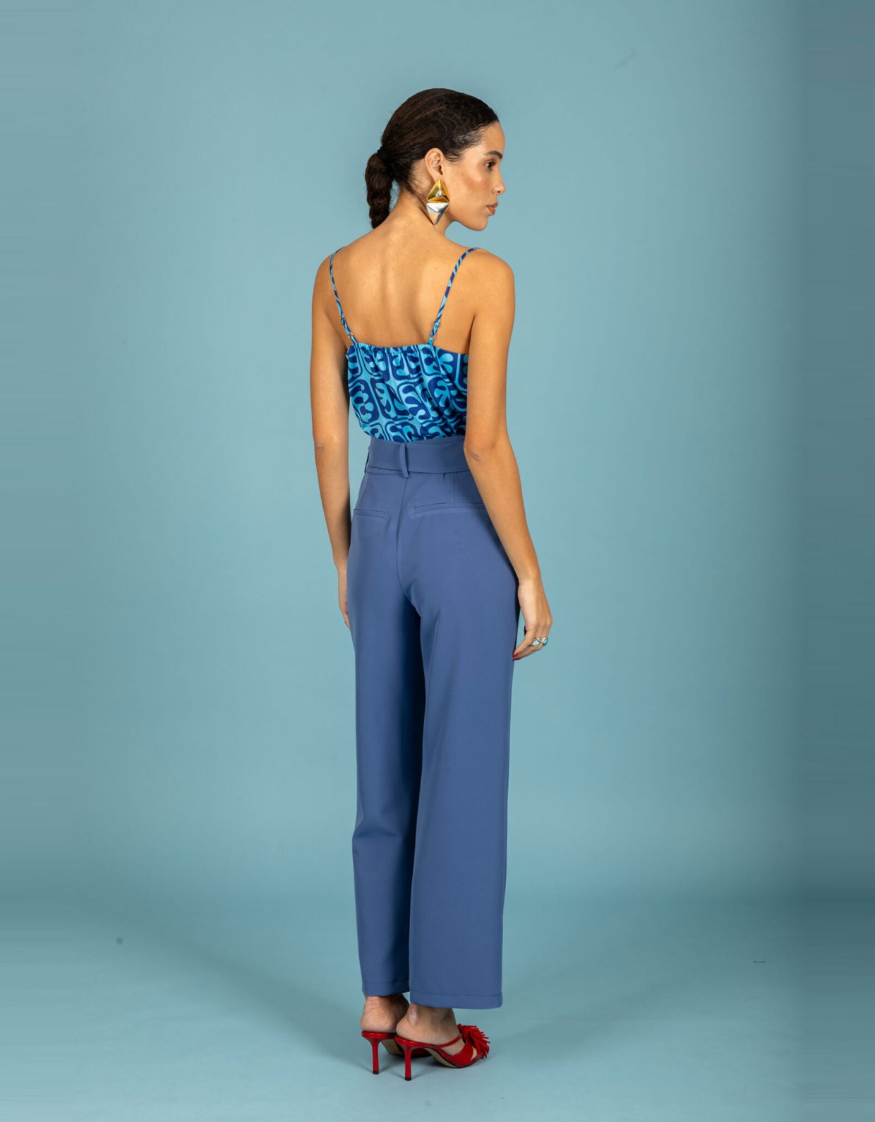 Chaton Javier satin top ciel