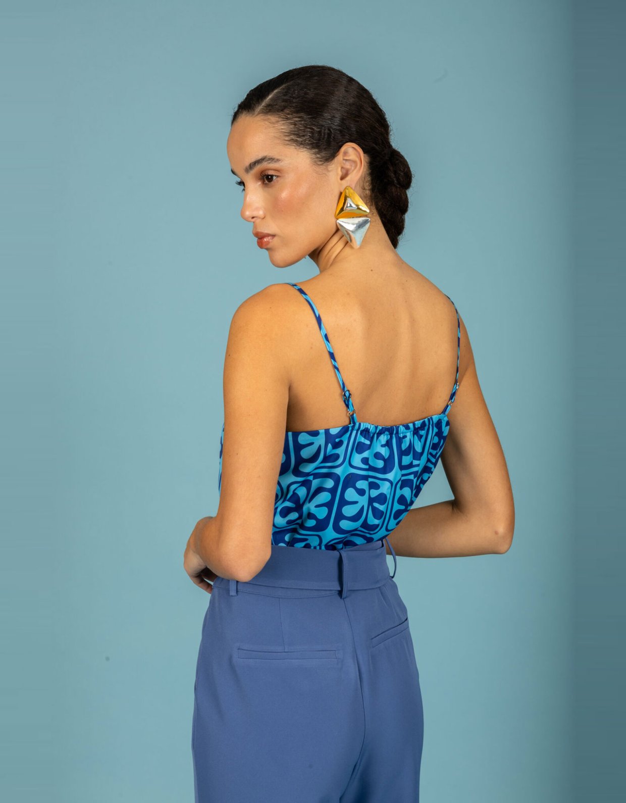 Chaton Javier satin top ciel