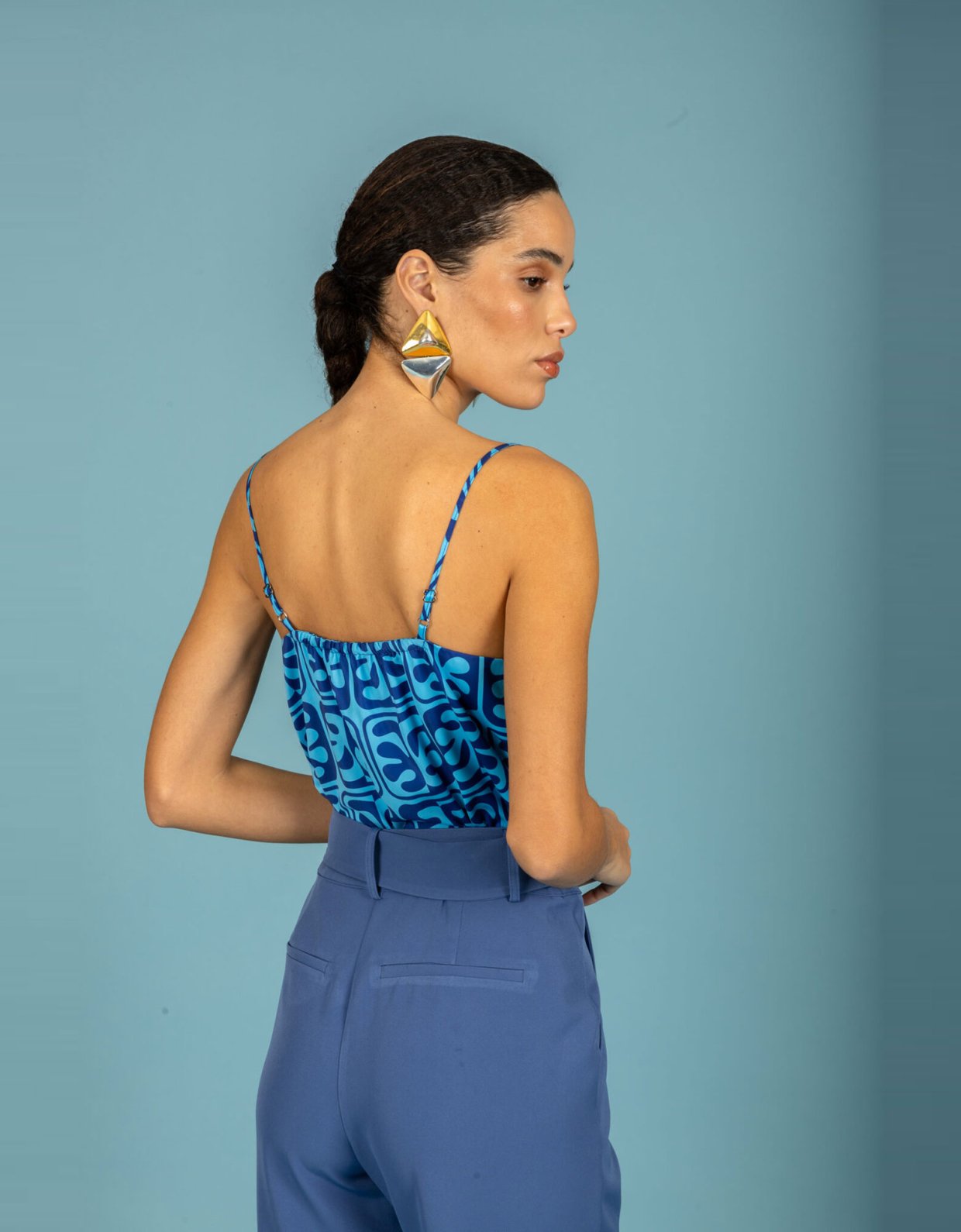 Chaton Javier satin top ciel