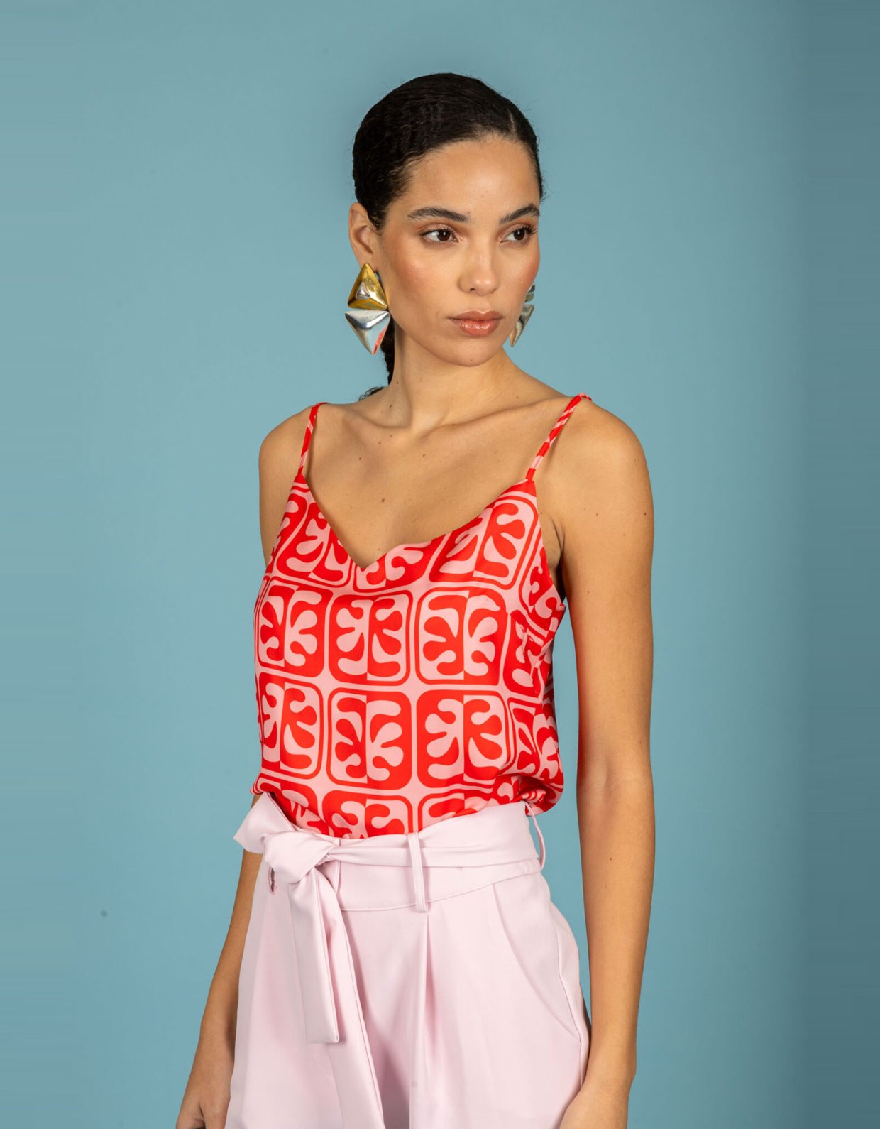 Chaton Javier satin top pink