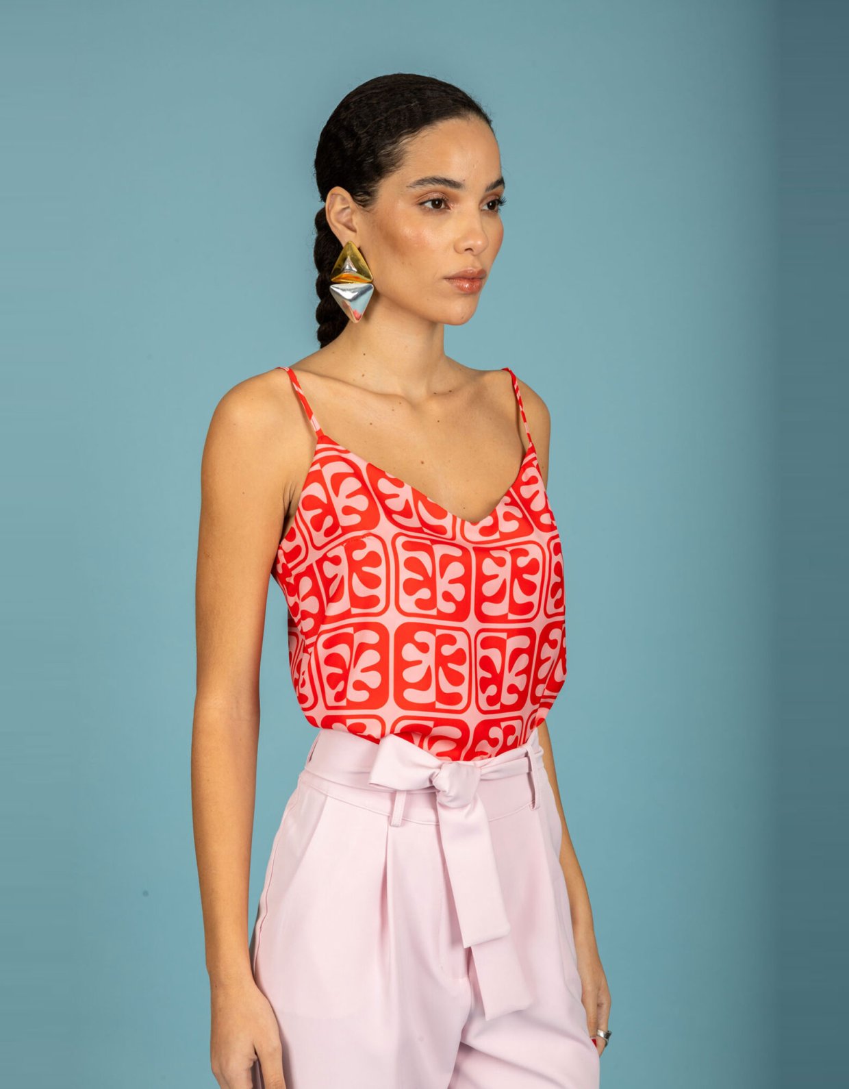 Chaton Javier satin top pink