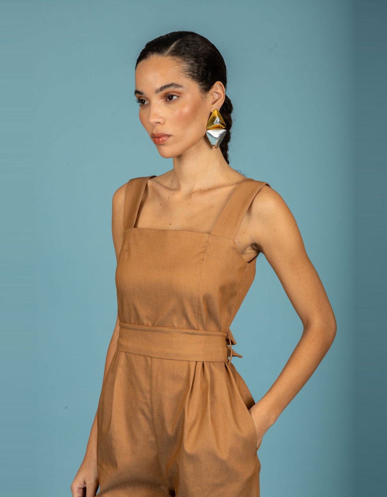 Chaton Joaquin denim jumpsuit chocolate