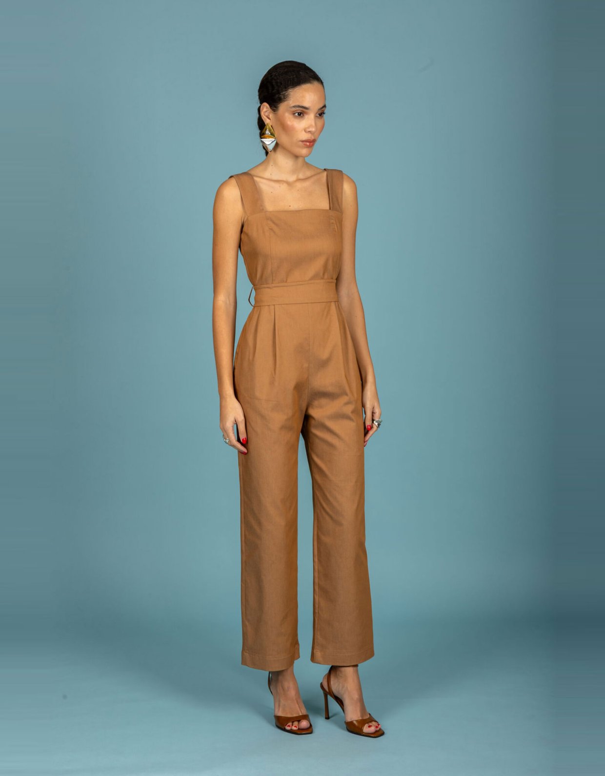 Chaton Joaquin denim jumpsuit chocolate